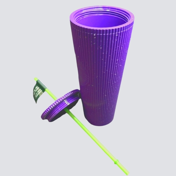 "Easter"New Starbucks 2024 Glow-In-The-Dark Purple Cold Tumbler 24oz Straw Bling - Picture 5 of 13